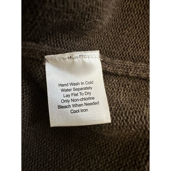 Pronto UOMO Blue Vintage brown y2k full zip 100% cotton sweater Size L - Picture 6 of 6